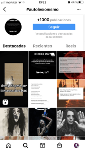 relación de autolesiones e Instagram